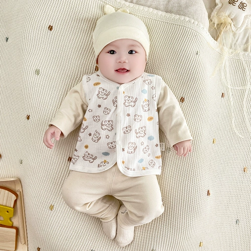 Детский осенний жилет для новорожденных, бандаж пупочный подходит для мужчин и женщин для девочек, хлопковая удерживающая тепло майка топ