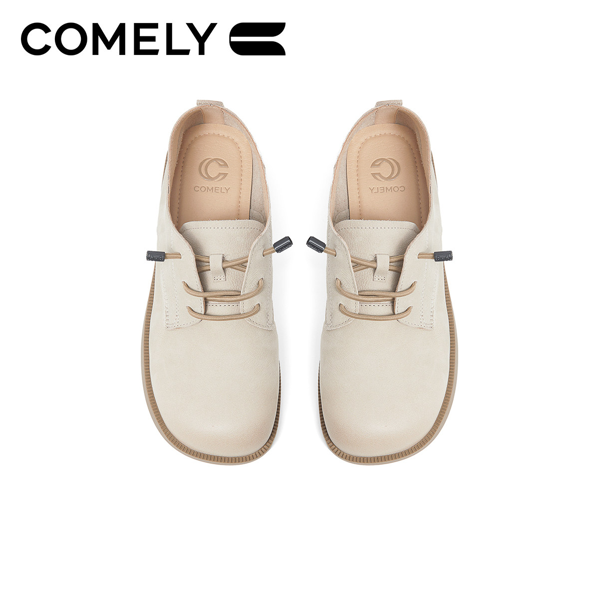 康莉牛皮小皮鞋女2024秋新款真皮深口单鞋免系带布洛克女鞋牛津鞋,淘宝优惠券,粉丝福利购,淘宝优惠卷