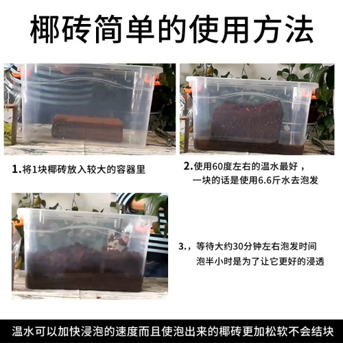 椰砖营养土通用型耶砖椰糠椰土批发养花种菜脱盐花土压缩基质多肉 - 图2