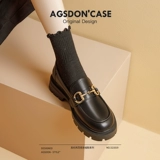 Лоферы на платформе, обувь, туфли на высоком каблуке для кожаной обуви в английском стиле, в британском стиле, французский стиль