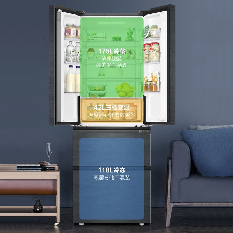 海尔法式多门四开门对开门电冰箱一级萝效节能家用变频无霜 Haier 海尔法式多门四开门对开门电冰箱一级萝效节能家用变频无霜 Haier