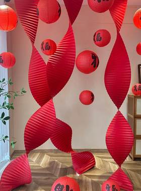 2026马年福字灯笼瓦楞纸摆件