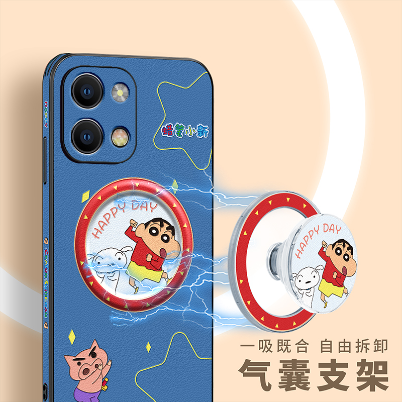 正版蜡笔小新适用opporeno10手机壳新款reno9支架reno8磁吸充电pro防摔FindX6保护套oppo卡通reno7潮男x5女x3 - 图0