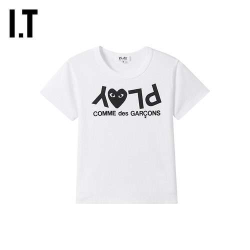 IT CDG PLAY COMME des GARÇONS川久保玲童装短袖T恤可爱logo印 - 图0