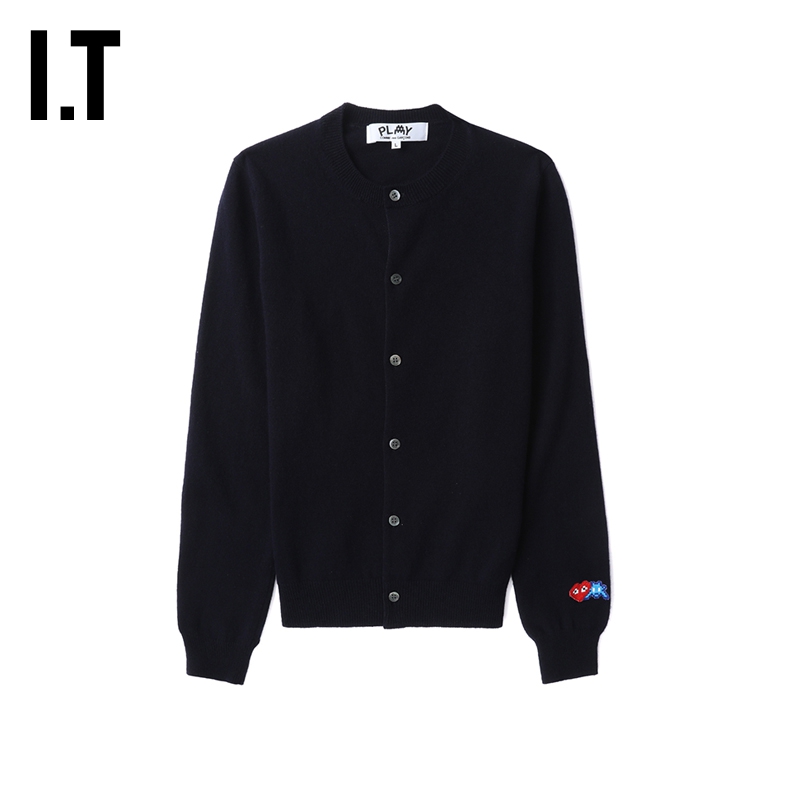 IT CDG PLAY COMME des GARCONS川久保玲INVADER联名女装针织开衫