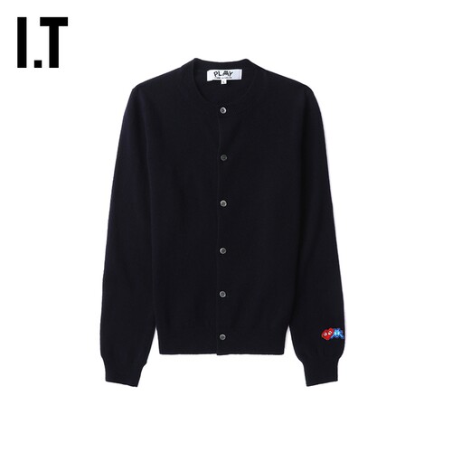 IT CDG PLAY COMME des GARÇONS川久保玲女装直排扣羊毛针织开衫 - 图1