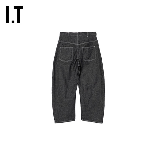IT CDG COMME des GARCONS HOMME男装宽松牛仔长裤弯刀裤复古街潮 - 图0