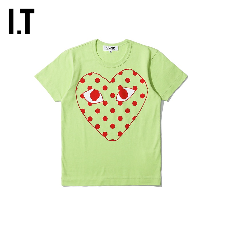 IT CDG PLAY COMME des GARCONS女装圆领短袖T恤潮牌爱心印花75XE-图0