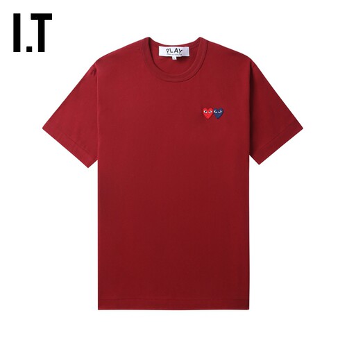 IT CDG PLAY COMME des GARCONS川久保玲情侣基础日常合身短袖T恤 - 图1