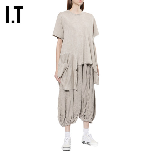 IT CDG COMME des GARCONS女装不规则下摆短袖上衣新款个性解构感 - 图3