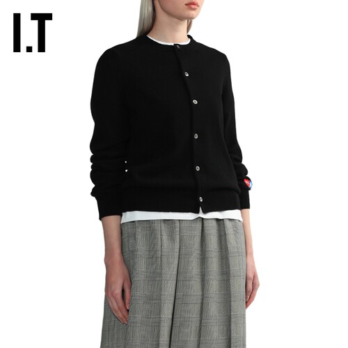 IT CDG PLAY COMME des GARÇONS川久保玲女装直排扣羊毛针织开衫 - 图2
