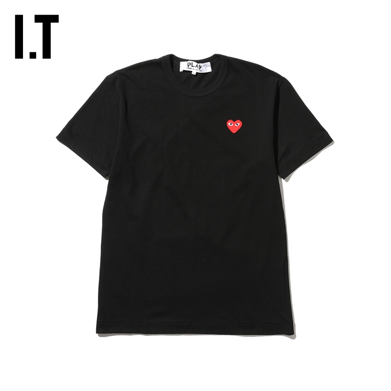 IT CDG PLAY COMME des GARCONS川久保玲男装短袖T恤红色爱心刺绣-图2