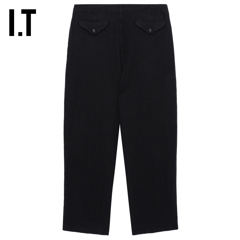 IT CDG COMME des GARCONS SHIRT男装毛呢西裤露踝锥形裤简约通勤 - 图0