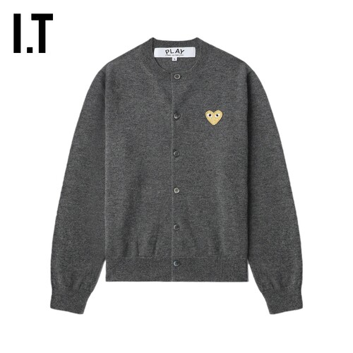 IT CDG PLAY COMME des GARCONS川久保玲情侣款圆领羊毛针织开衫 - 图2