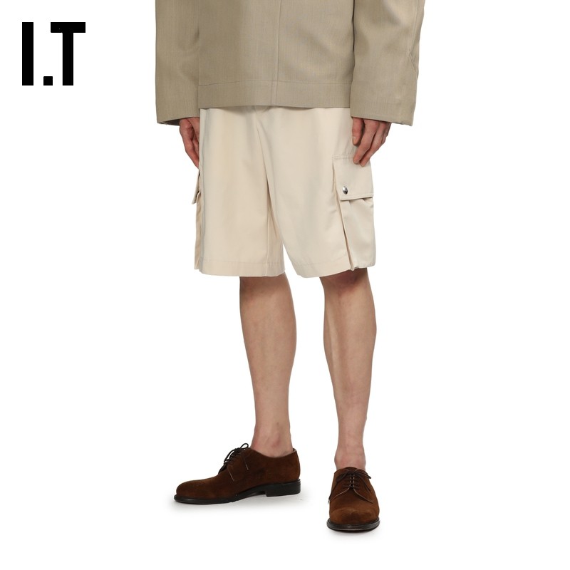 IT JACQUEMUS男装宽松工装裤短裤新款酷感街头纯色直筒裤961534MN,淘宝优惠券,粉丝福利购,淘宝优惠卷