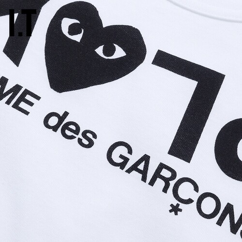 IT CDG PLAY COMME des GARÇONS川久保玲童装短袖T恤可爱logo印 - 图2