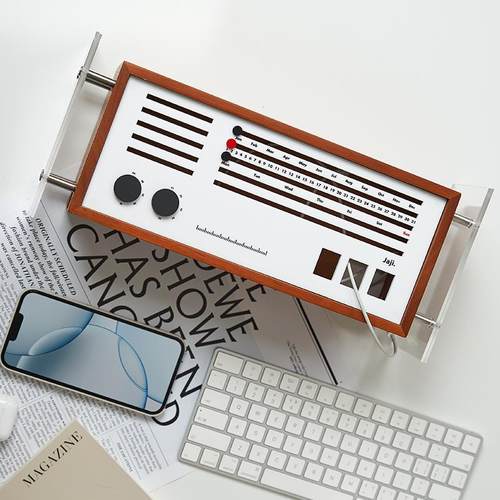 覆古实木压克力数据线 线延长线 线收纳盒桌面插排防尘装饰盒电线 - 图3