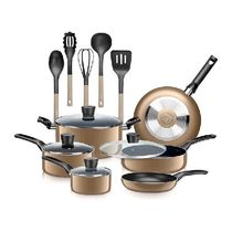 SereneLife 15 Piece Pots and Pans Home Non Stick