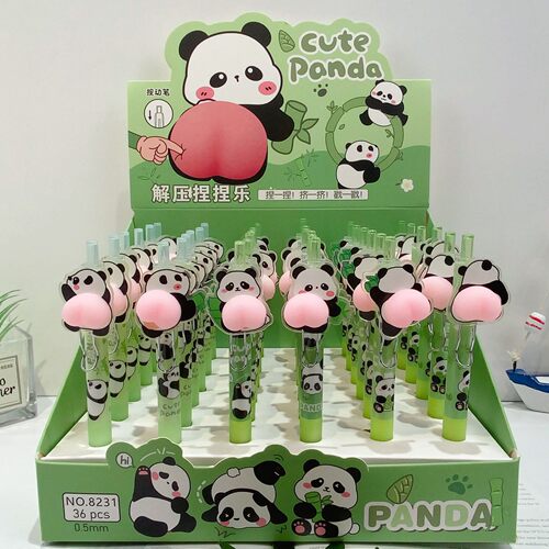 熊猫捏捏乐解压笔按动中性笔女孩高颜值屁屁中性笔ins可爱超萌学生刷题笔黑小学生网红捏捏乐搞怪笔水笔 - 图3