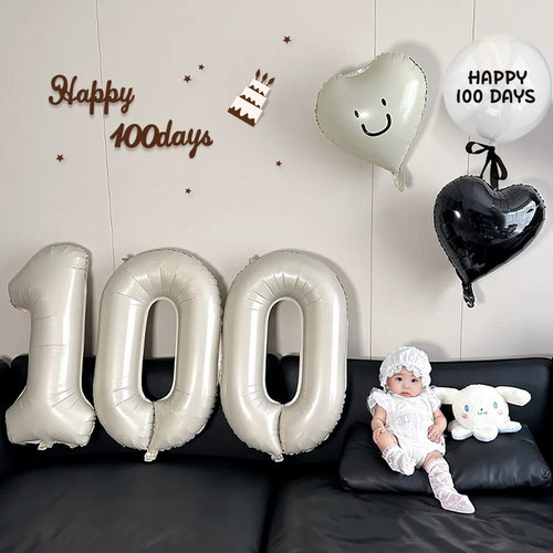 女宝宝100天满月百天百日宴装饰拍照道具场景布置婴儿30数字气球 - 图3