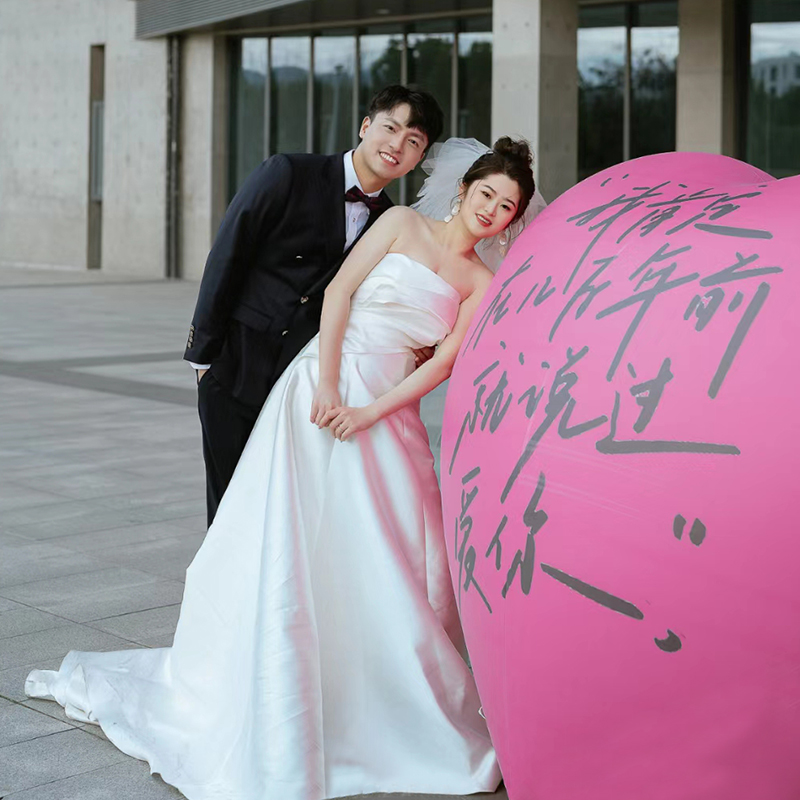 婚房布置套装超大爱心气球铝膜婚礼订婚拍照道具装饰结婚心形新房 - 图0