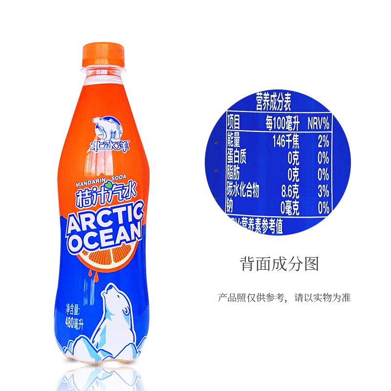 北冰洋桔汁480ml*15瓶整箱老北京汽水碳酸饮料北冰洋桔子味汽水 - 图2