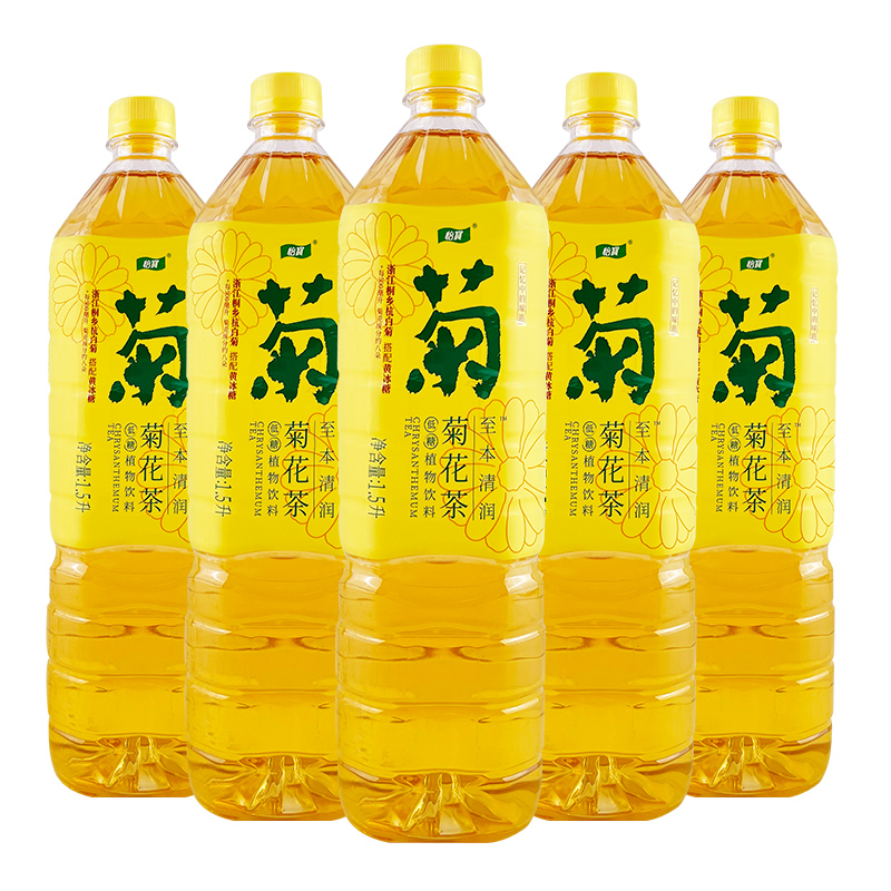 怡宝橙橙假日葡萄假日菊花茶1.5L*6瓶整箱包邮大瓶装果汁味茶饮料 - 图0