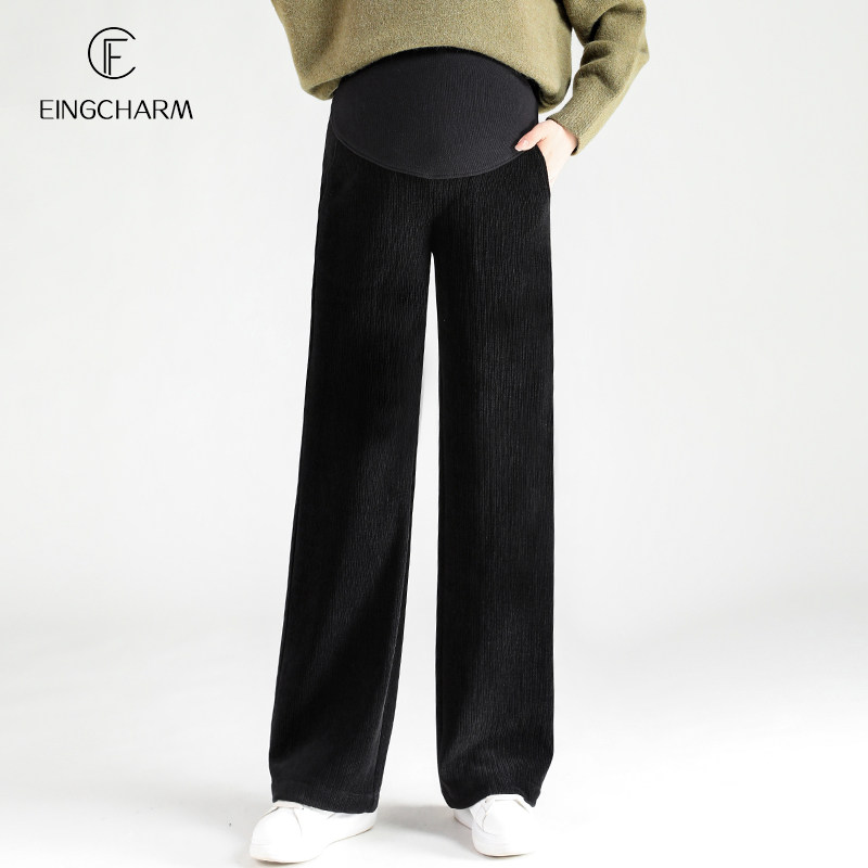 春秋外穿潮妈垂感阔腿裤孕妇裤子 茵魅孕妇直筒裤