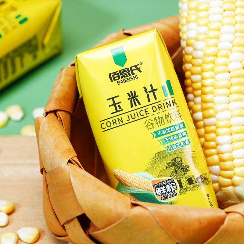 佰恩氏玉米汁谷物饮料果蔬汁饮品早餐饮品整箱植物饮料200ml*12瓶,淘宝优惠券,粉丝福利购,淘宝优惠卷