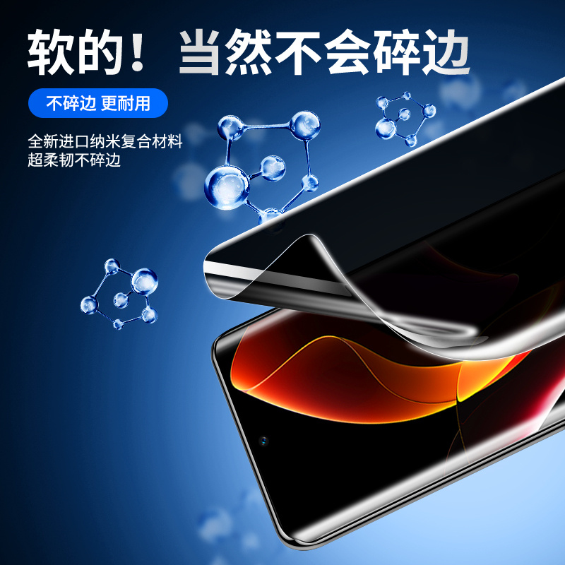 适用于荣耀60手机膜5G全包曲屏honor60pro防窥膜全屏覆盖NTH-AN00钢化水凝膜防偷窥华为全胶软膜防摔防爆保护 - 图1