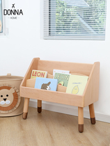 Full solid wood Childrens bookshelf containing shelf Living room Shelve Nursery Kindergarten Floor Painting Shelf Baby reading small bookcase