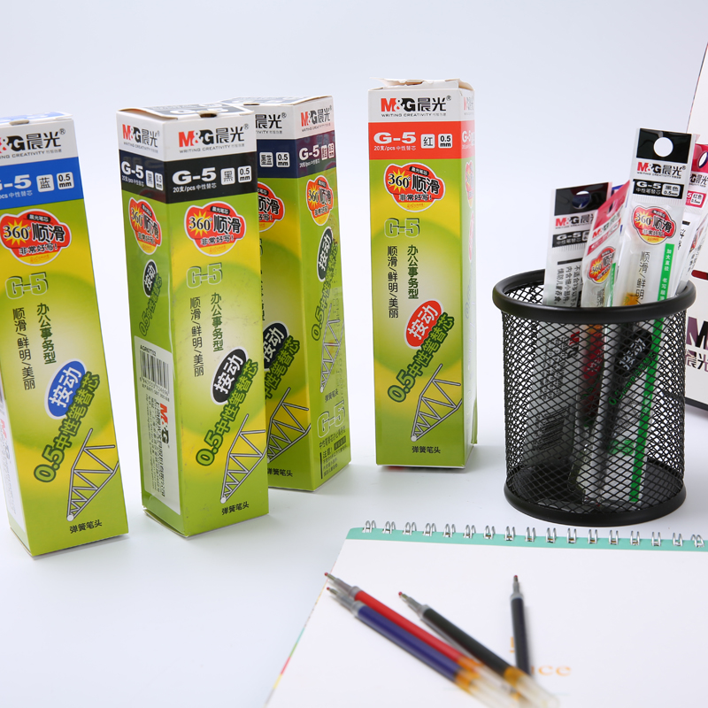 Morning light pen refills free shipping black blue red pen replacement