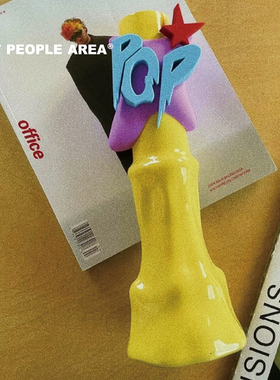 SPA家居氛围感柠檬黄奖杯花瓶