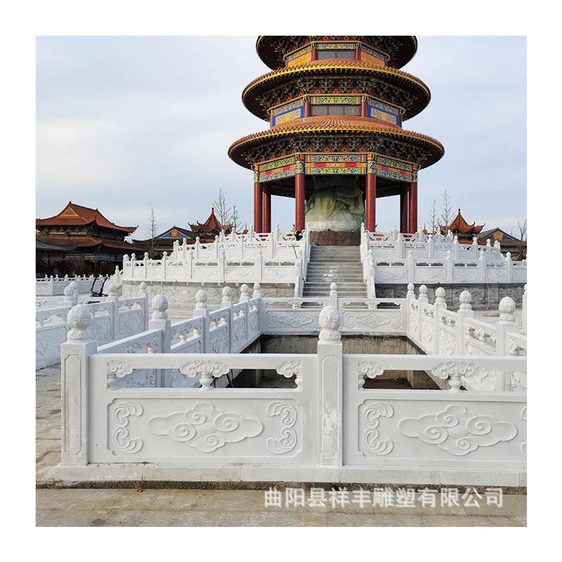 护栏石栏杆汉白玉石雕栏板镂空大理石庭院别墅河道雕花厂家供应 - 图3