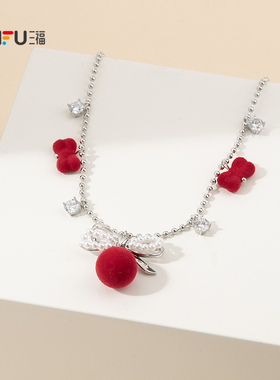 三福街潮樱桃短项链单条 个性时尚潮流装饰配饰首饰链850613