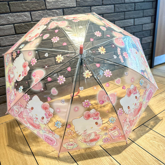 Hellokitty children transparent umbrella girl beautiful