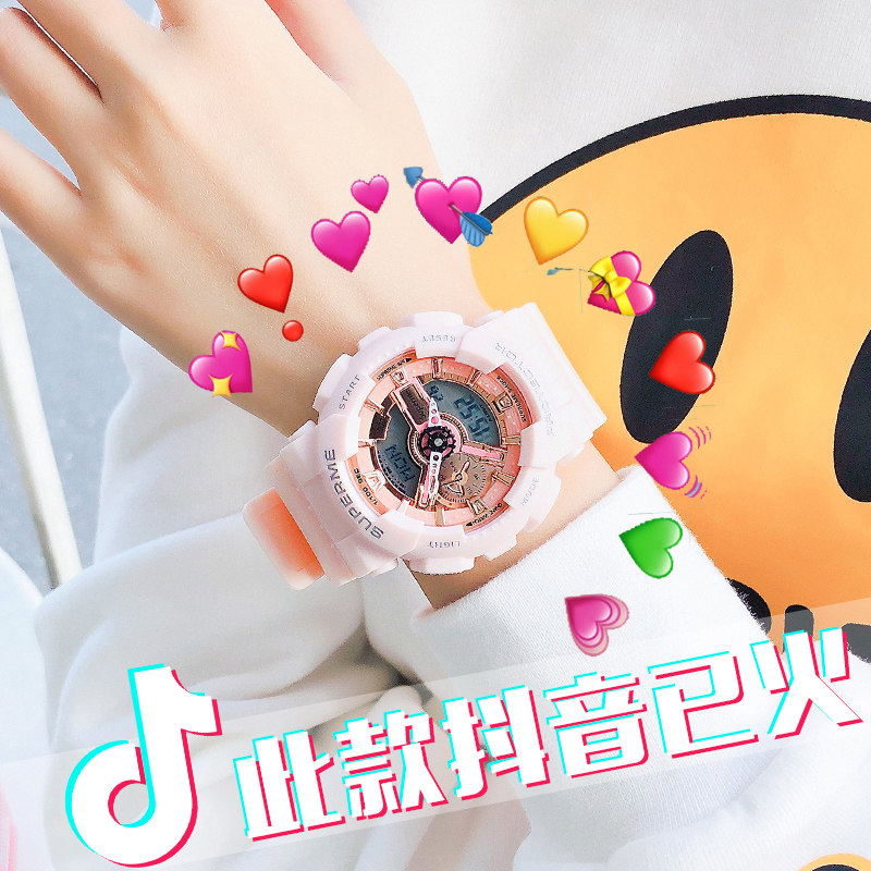 女款学生ins风电子表潮流独角兽 tirense国产腕表
