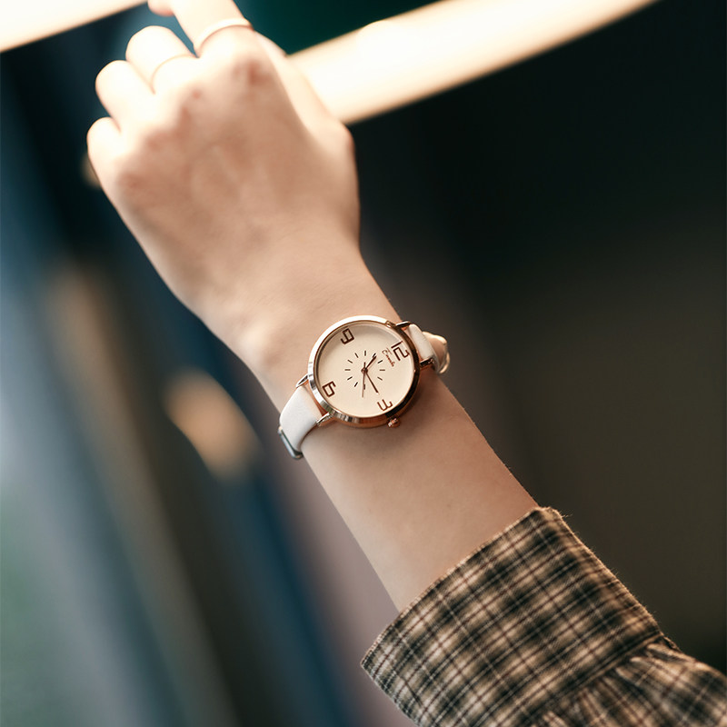 eavanlin ins风简约皮带女学生手表 依文琳手表国产腕表