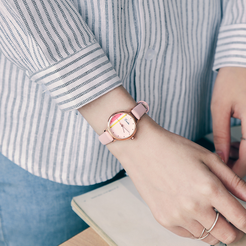 依文琳女学生韩版简约小表盘女表 依文琳手表国产腕表