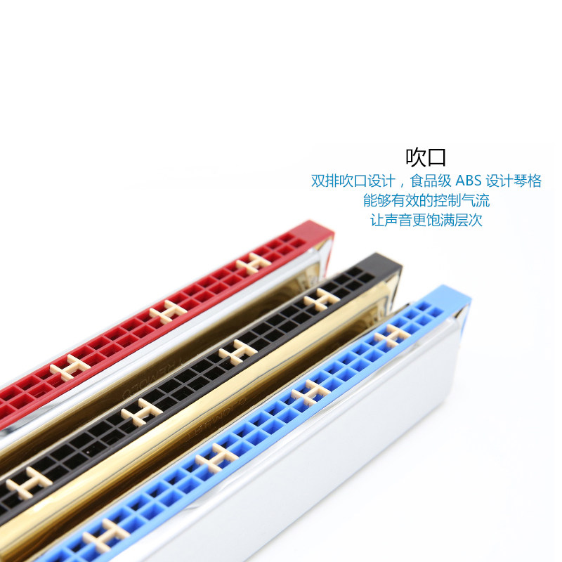 口琴24孔初学者学生演奏级吹奏乐器 玠泽母婴吹奏玩具/乐器