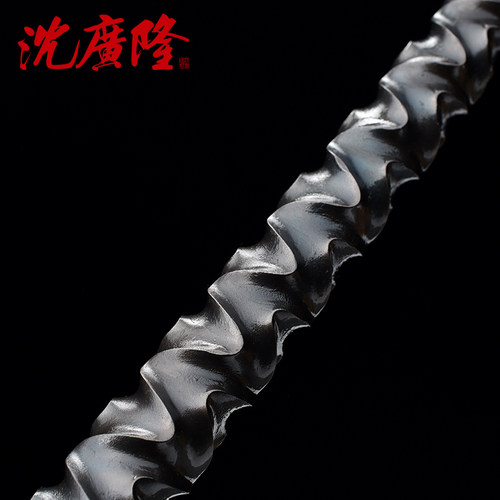 伏魔鞭 单手鞭 花纹钢一体短鞭传统冷兵器 龙泉沈广隆剑 未开刃 - 图2