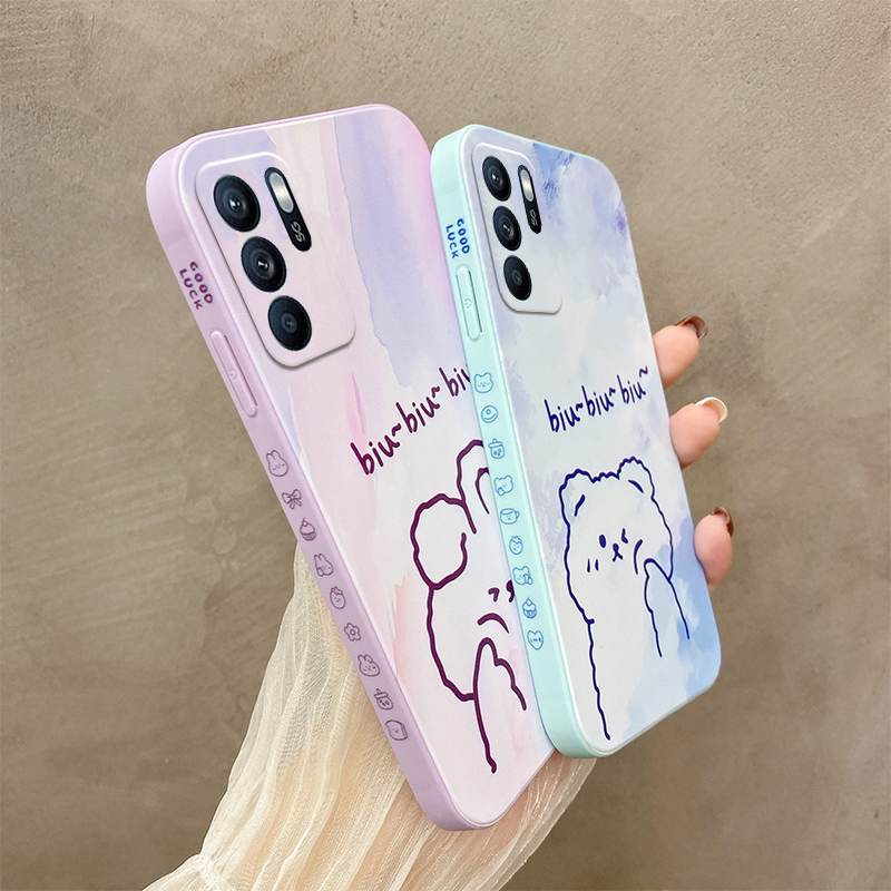 适用opporeno6z手机壳日韩少女Reno6z可爱reno6z5g日韩情侣opopreno6z创意全包0ppo油画爱心ooporeno6z简约风 - 图3