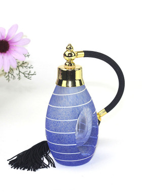 复古挤捏气囊喷雾瓶香水瓶美妆水补水分装玻璃瓶酒柜摆件装饰工艺