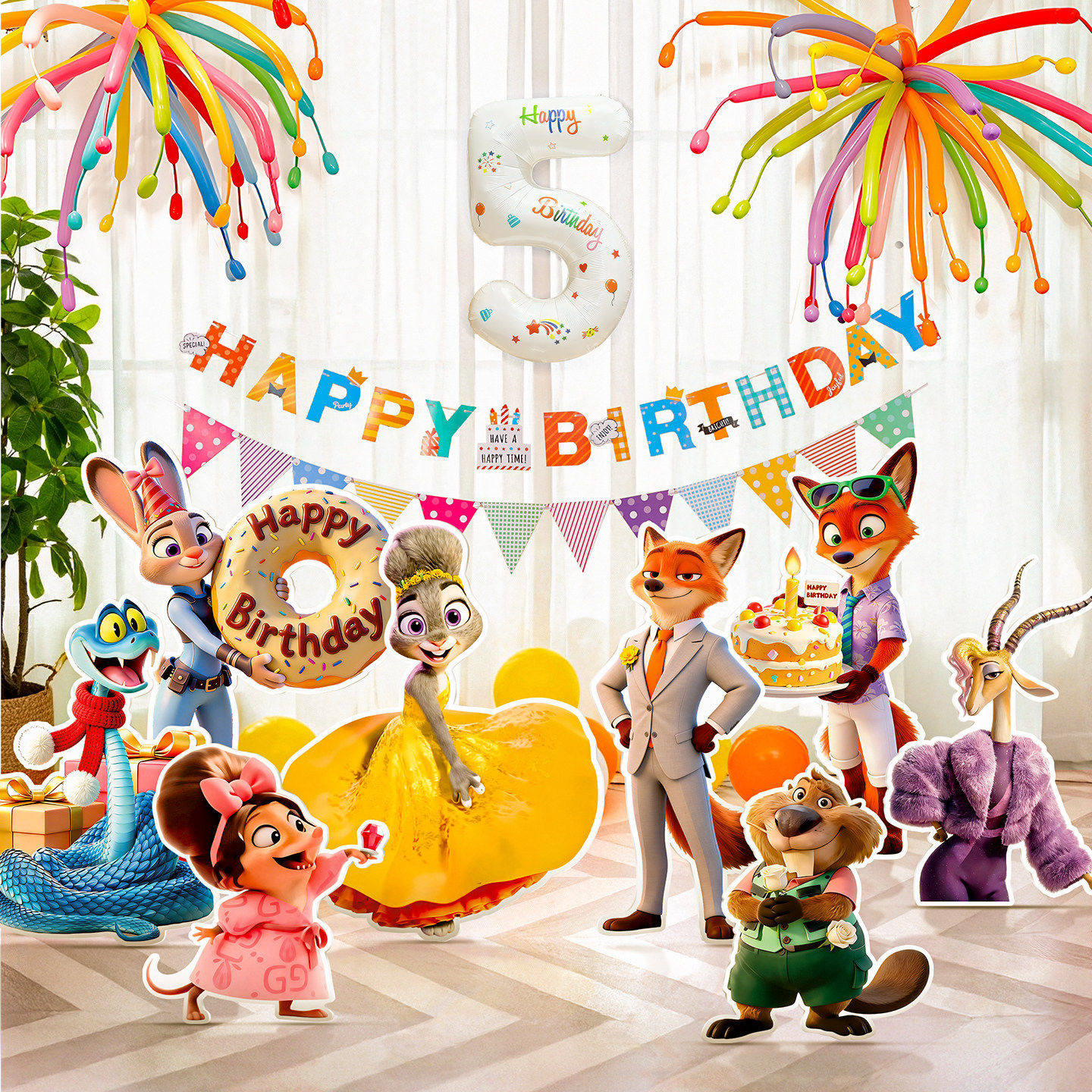 疯狂动物城生日布置KT板场景装饰男女孩周岁气球派对氛围感背景墙,淘宝优惠券,粉丝福利购,淘宝优惠卷