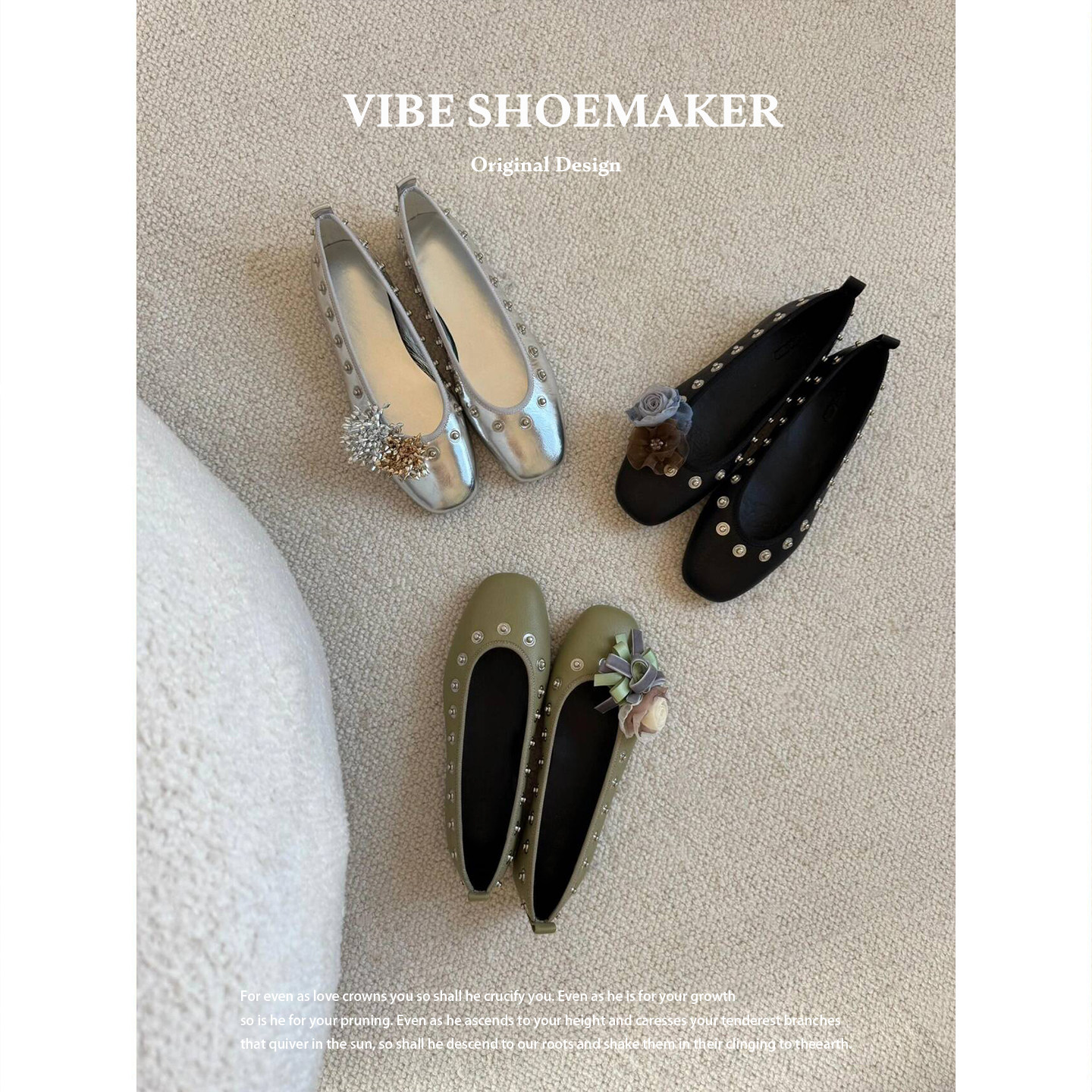 牛皮版复古新中式玛丽珍鞋钉花装饰浅口小皮鞋2026年简约平底单鞋,淘宝优惠券,粉丝福利购,淘宝优惠卷