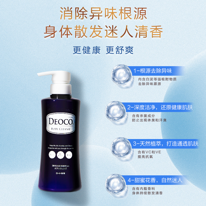 曼秀雷敦乐敦DEOCO清爽沐浴露秋冬干皮滋润保湿留香