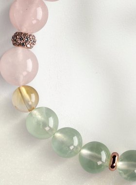 麦玲玲吉庆堂事业良缘腾达手串马粉葡萄石黄水晶步步高升好运手链