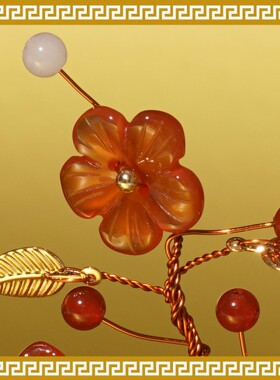 麦玲玲吉庆堂好运朵朵开-十全十美桃花树纳福财源广进开业礼摆件