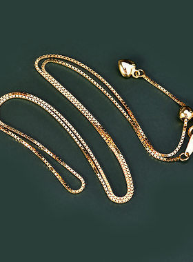 纯银盒子链可调节硅胶珠diy配件