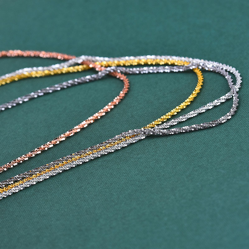 s925纯银菜花链项链锁骨链长链裸链手工编织首饰diy配件材料 - 图1